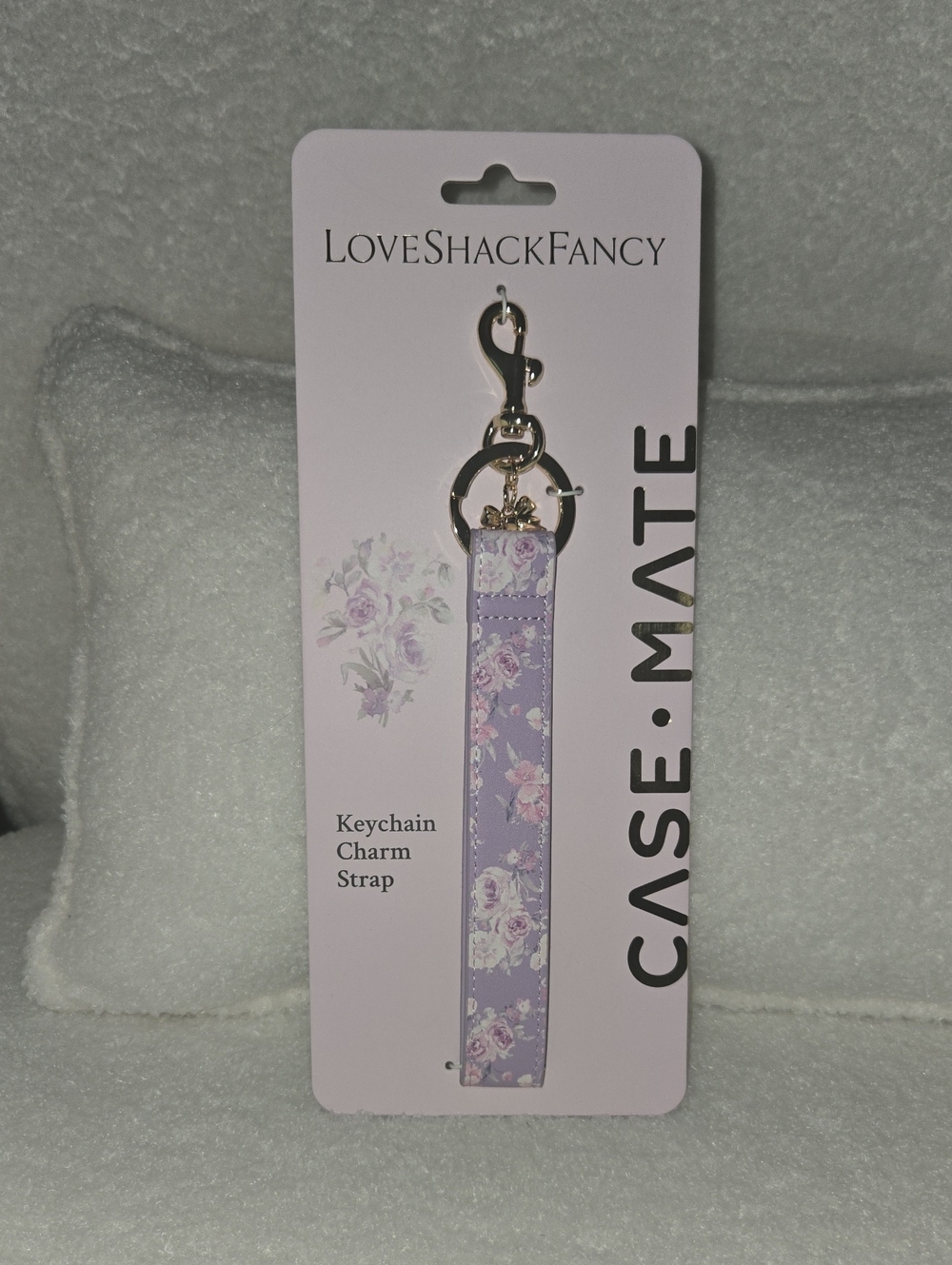 LoveShackFancy Case Mate Lavender Floral Keychain